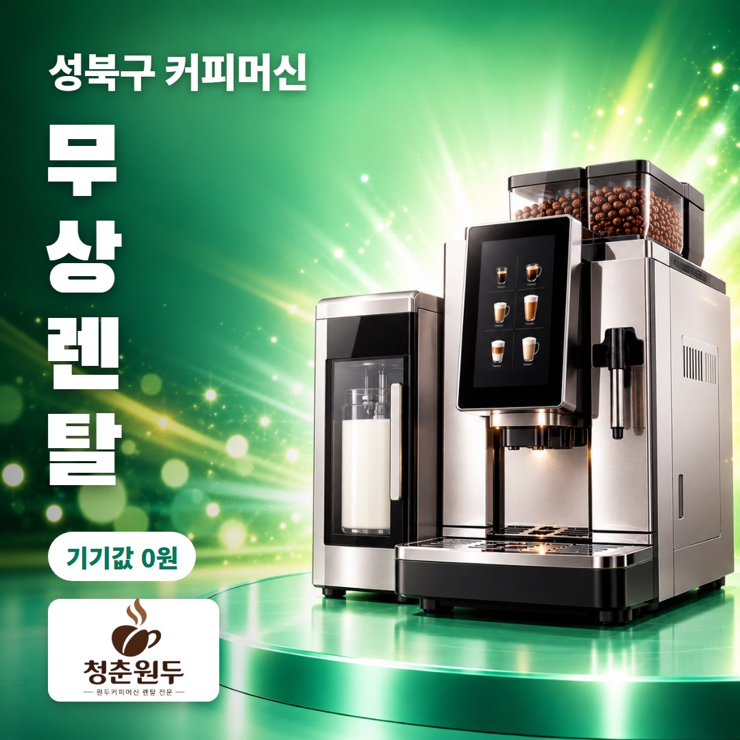 성북구 커피머신 렌탈 무상렌탈 기기값 0원 - 청춘원두